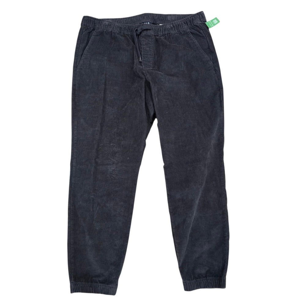 Gap Corduroy Joggers Women XL‎ Dark Grey Elastic Waist Drawstring Pants NWT